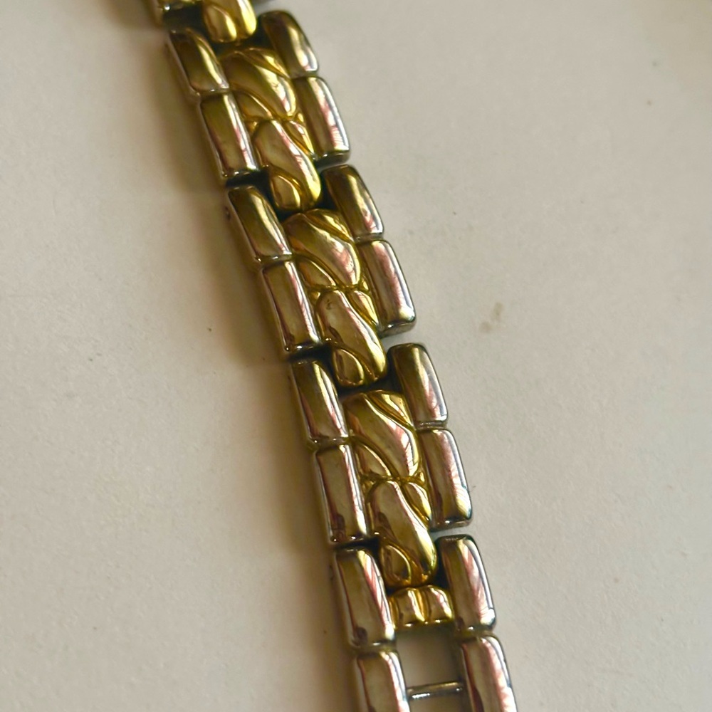 Vintage estate sale Two-Tone Link Bracelet - Gold and Silver